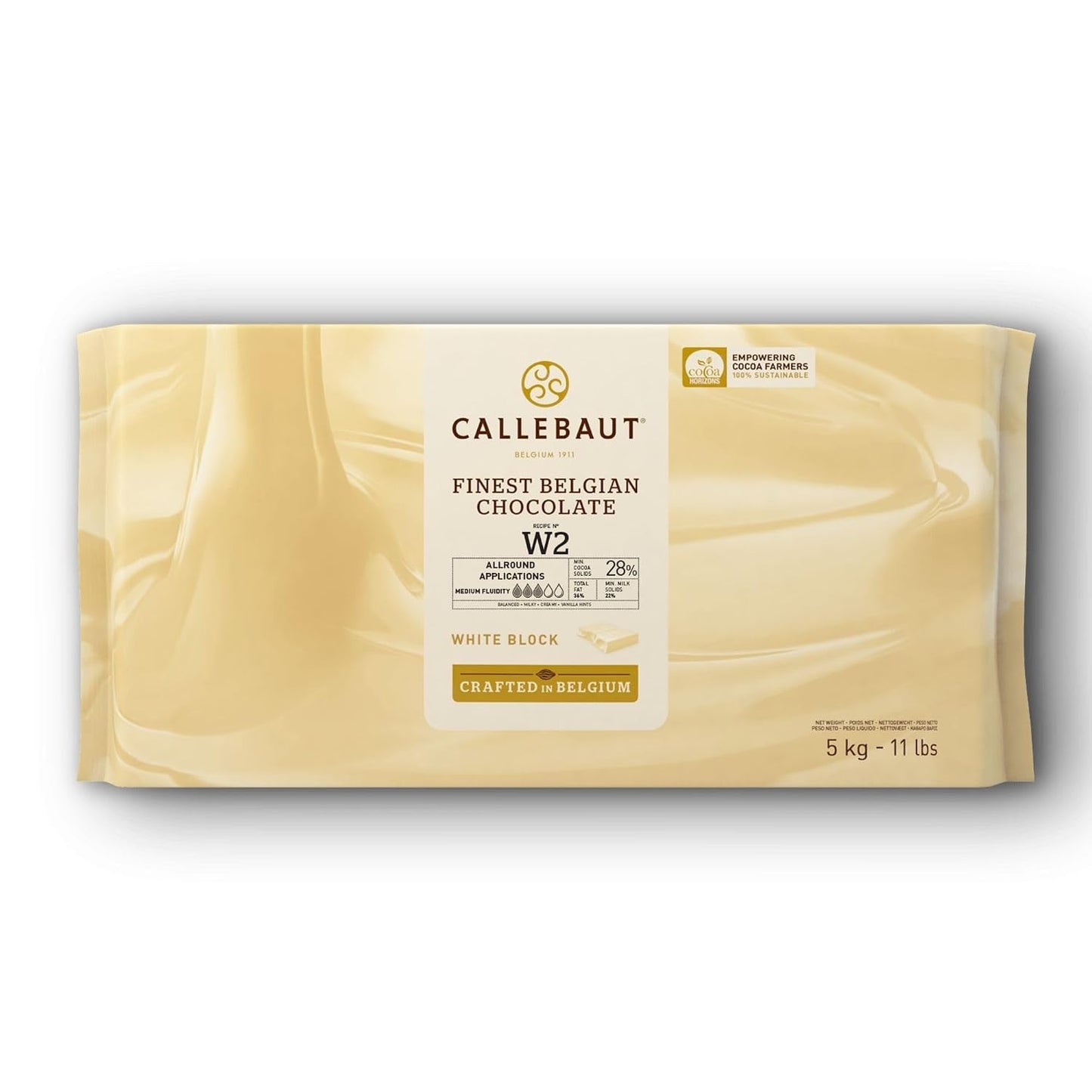 Callebaut W2 white chocolate block 28%, 5 kg, Amazon listing reference B00FR9X8RG