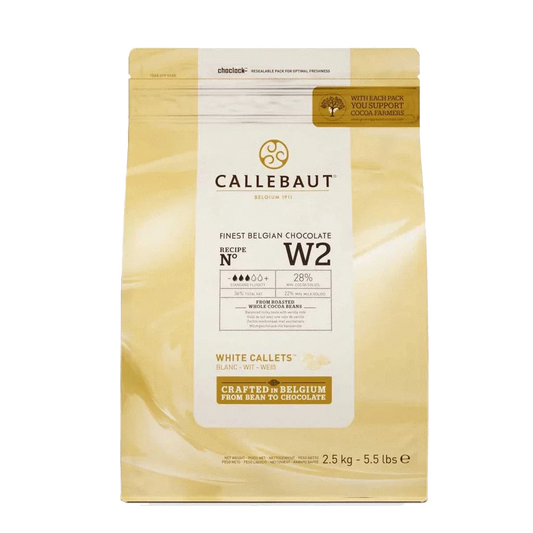 Ingredient illustration: Callebaut W2 White Chocolate Callets 28% - 5.5 lb. Not a photograph of the finished recipe.