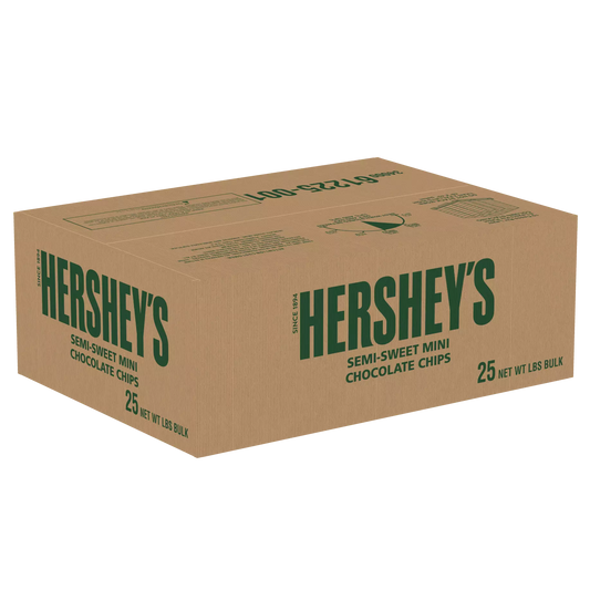 Hershey's Semi-Sweet Chocolate Mini Baking Chips - 25 lb Case