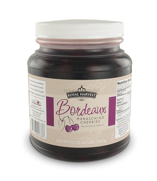 Royal Harvest Bordeaux Cherries with Stems - 72 oz Jar