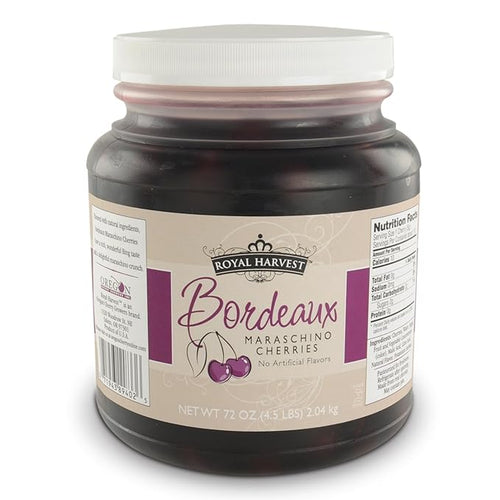 Royal Harvest Bordeaux Maraschino Cherries With Stems, 72 Ounce