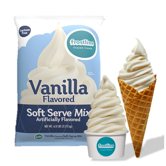 Frostline Vanilla Flavored Soft Serve Mix - 6 lb Bag