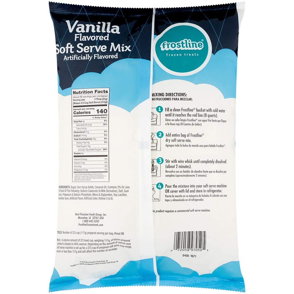 Frostline Vanilla Flavored Soft Serve Mix - 6 lb Bag - View 2
