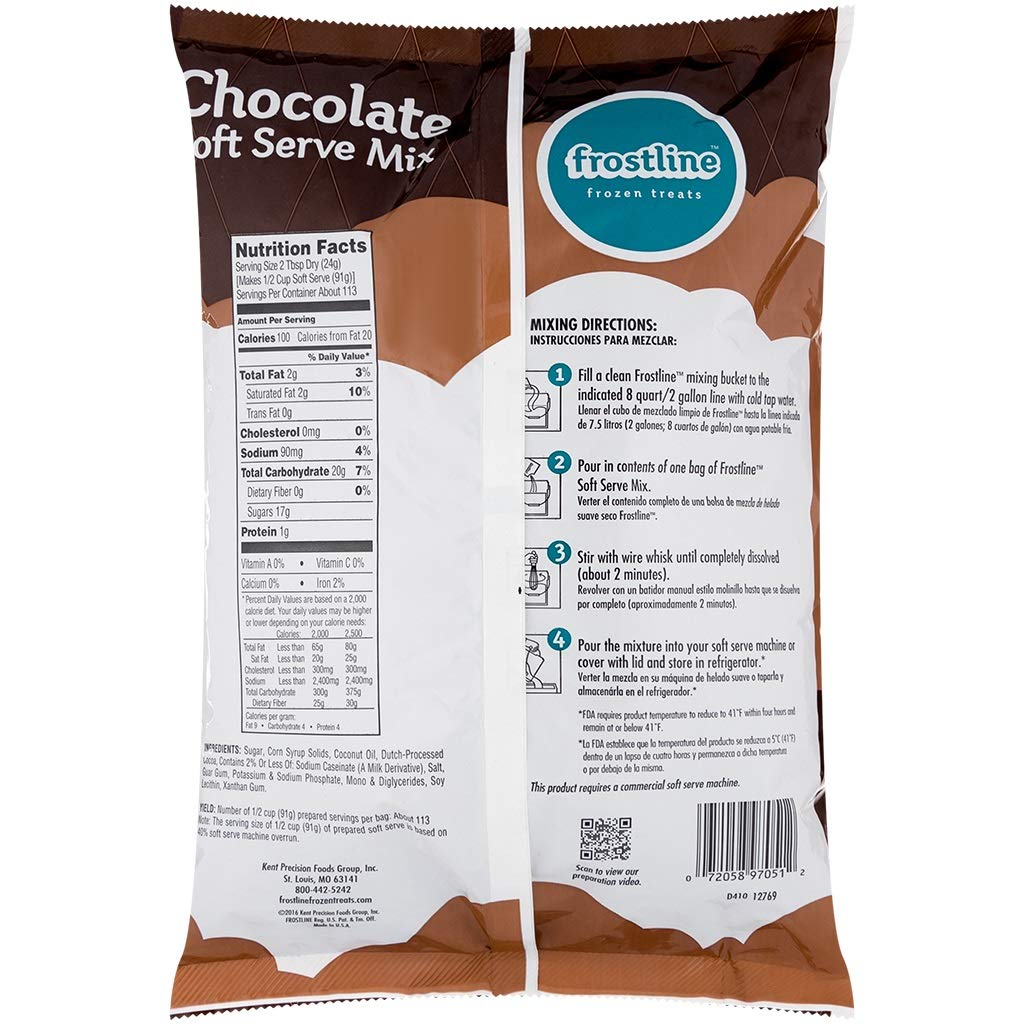 Frostline Chocolate Soft Serve Mix - 6 lb Bag - View 2