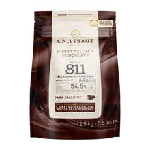 Callebaut 811 Belgian Dark Couverture Chocolate Semisweet Callets, 2.5 kg -54.5% - 5.5 Lbs