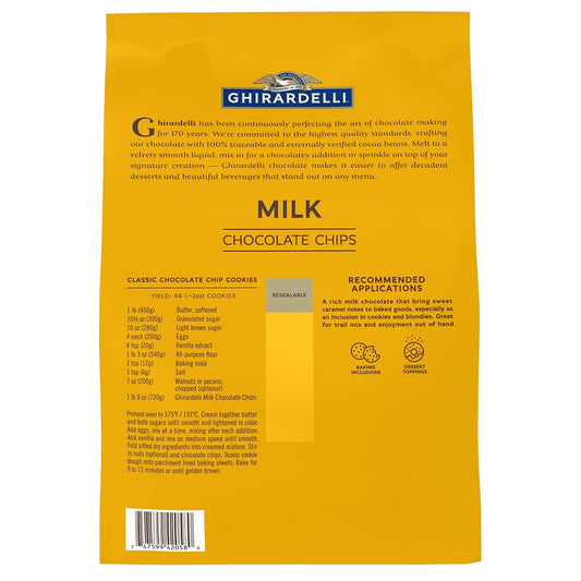 Ghirardelli Milk Chocolate Chips - 5 lb Bag