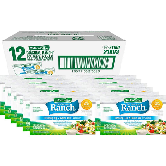 Hidden Valley Original Ranch No MSG Mix - 12 x 3.2 oz
