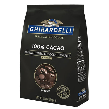 Ghirardelli 100% Unsweetened Chocolate Wafers - 5 lb Bag