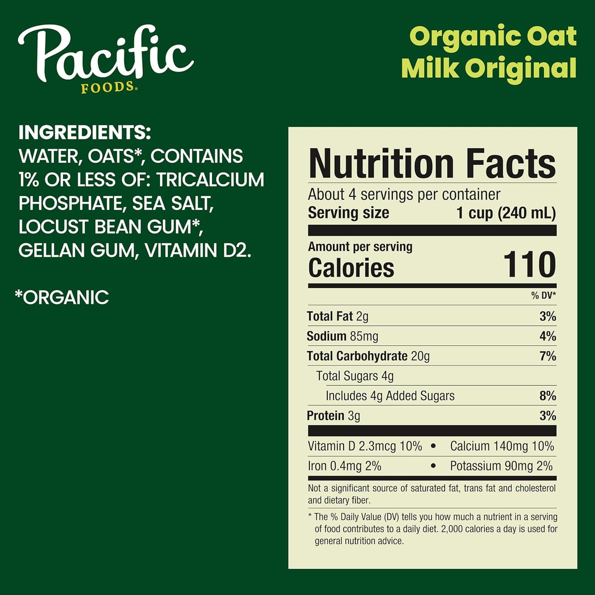 Pacific Foods Organic Oat Original - 6 x 32 fl oz - View 2