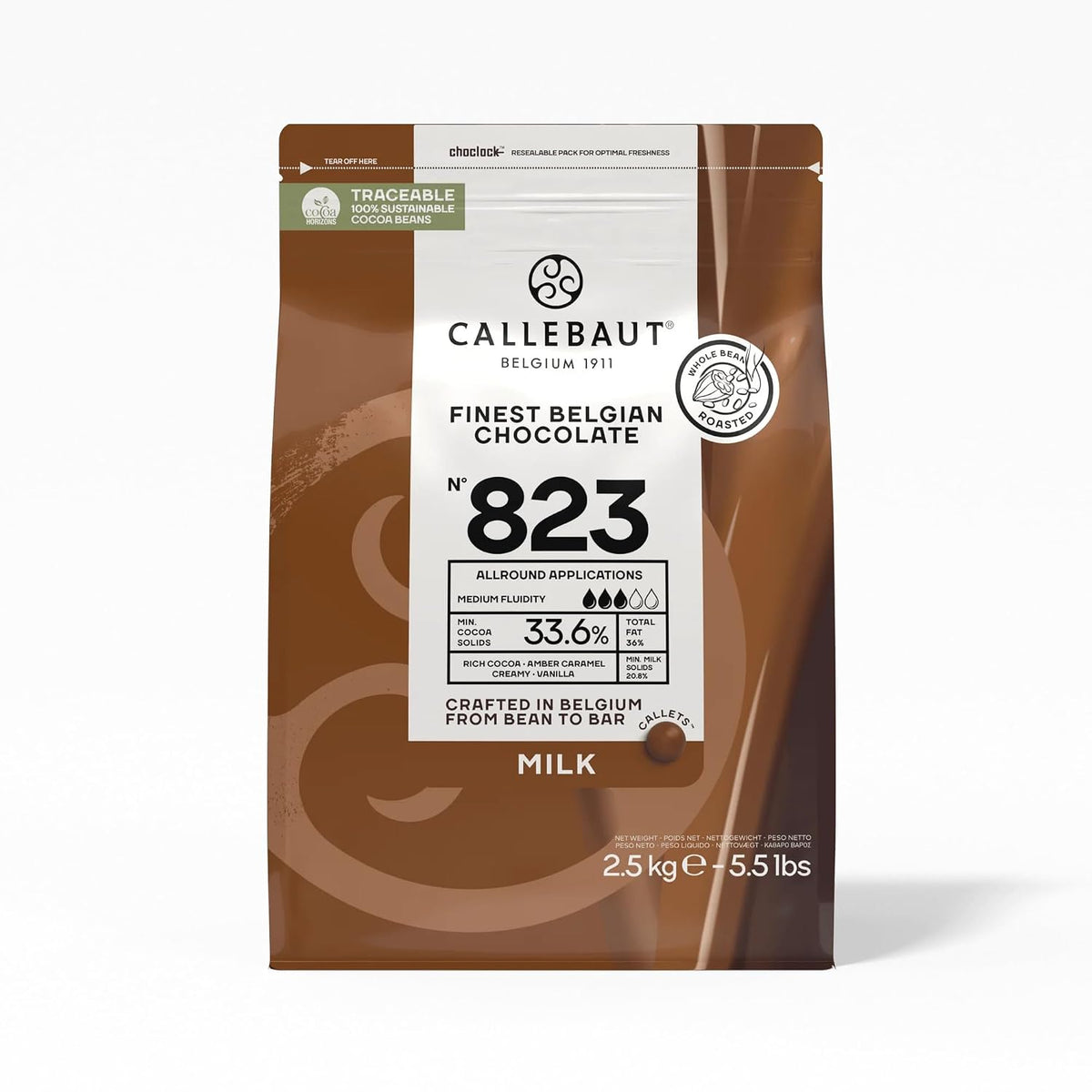 Callebaut 823 Milk Chocolate Callets 33.6% - 2.5 kg