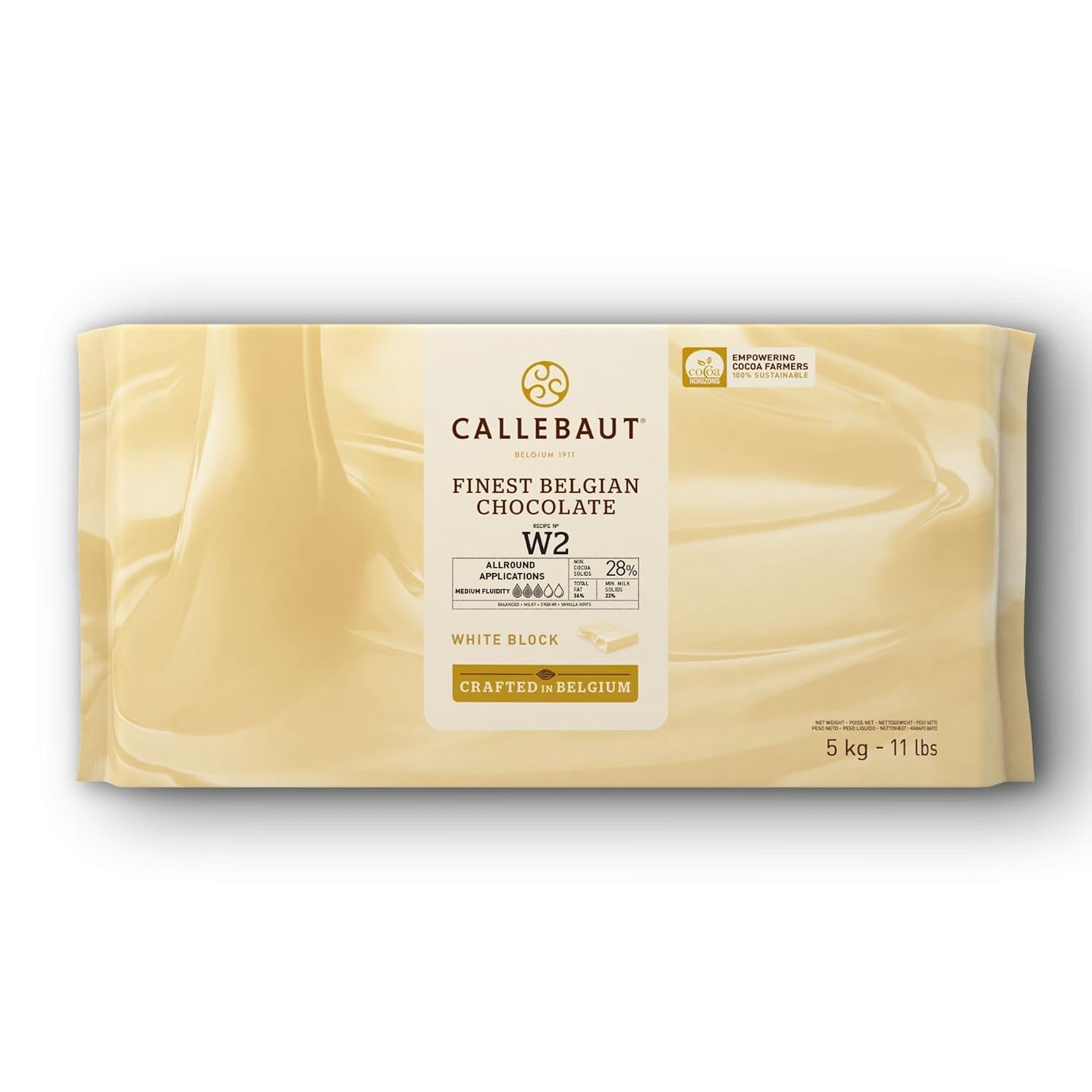 Callebaut W2 white chocolate block 28%, 5 kg, Amazon listing reference B00FR9X8RG