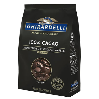 Ghirardelli 100% Unsweetened Chocolate Wafers - 5 lb Bag — Amazon verified B0BGR1J4YH