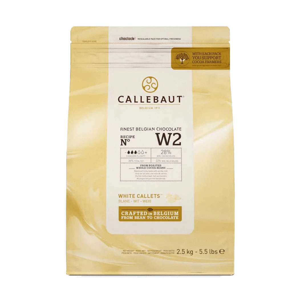 Callebaut W2 White Chocolate  Callets 28% - 2.5 kg-5.5 lbs