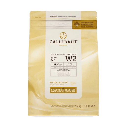 Callebaut W2 White Chocolate  Callets 28% - 2.5 kg-5.5 lbs