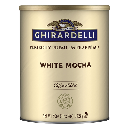 Ghirardelli white mocha frappe mix, 50 oz bag