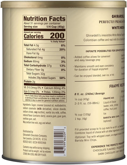 Ghirardelli White Mocha Frappe Mix - 50 oz (3 lb 2 oz) - View 2